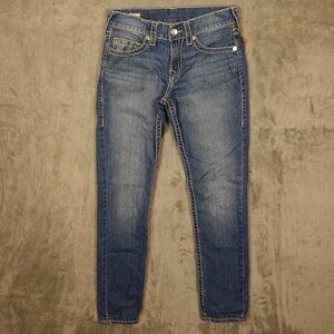 True‎ Religion Jeans Geno Relaxed Slim Size 29 Straight Leg Contrast Stitching